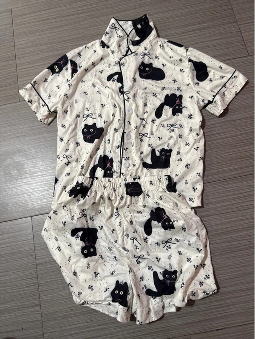 Black Cat Girl Pajama Set size 9